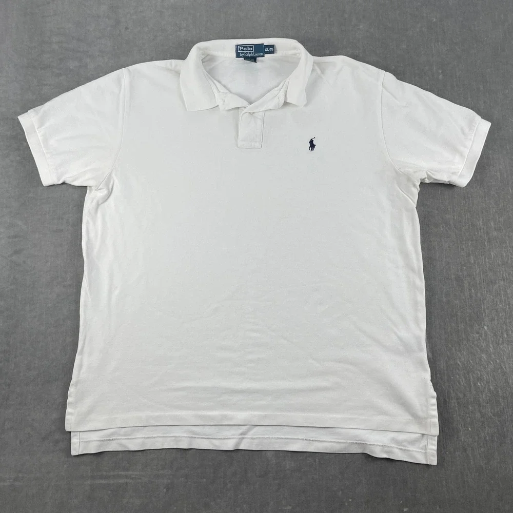 Polo Ralph Lauren Mens XL White Polo Shirt Short Sleeve Embroidered Pony Logo
